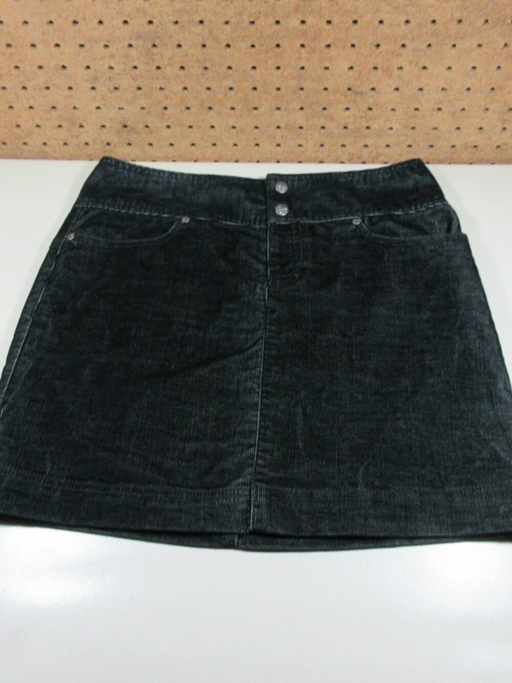 athleta womens solid charcoal Ridge above knee corduroy skirt 4